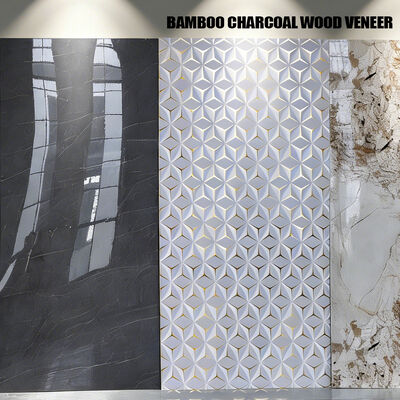 Modern Waterproof Bamboo Charcoal Wood Veneer Co-extruded Wallboard PVC Classic Decorative Wallcovering for Bedroom Hotel Gym