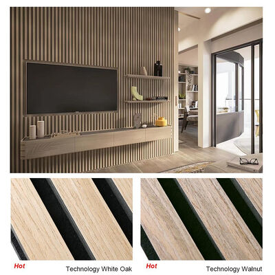 MDF Polyester Fiber Wood Slat Absorbing Soundproof Plate For Home Studio Piano Room