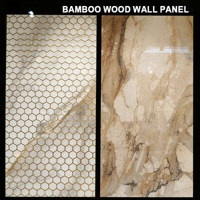 Luxury High Gloss Wall Panel PVC Marble Sheet Eco-Friendly Bamboo Fiber Wall Panel