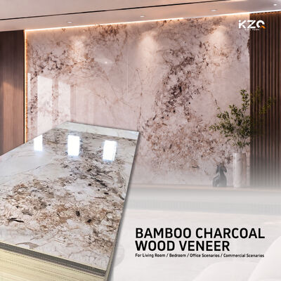 3D Marble Wall Panel Bamboo Charcoal Wood Veneer For Hotel Decoration