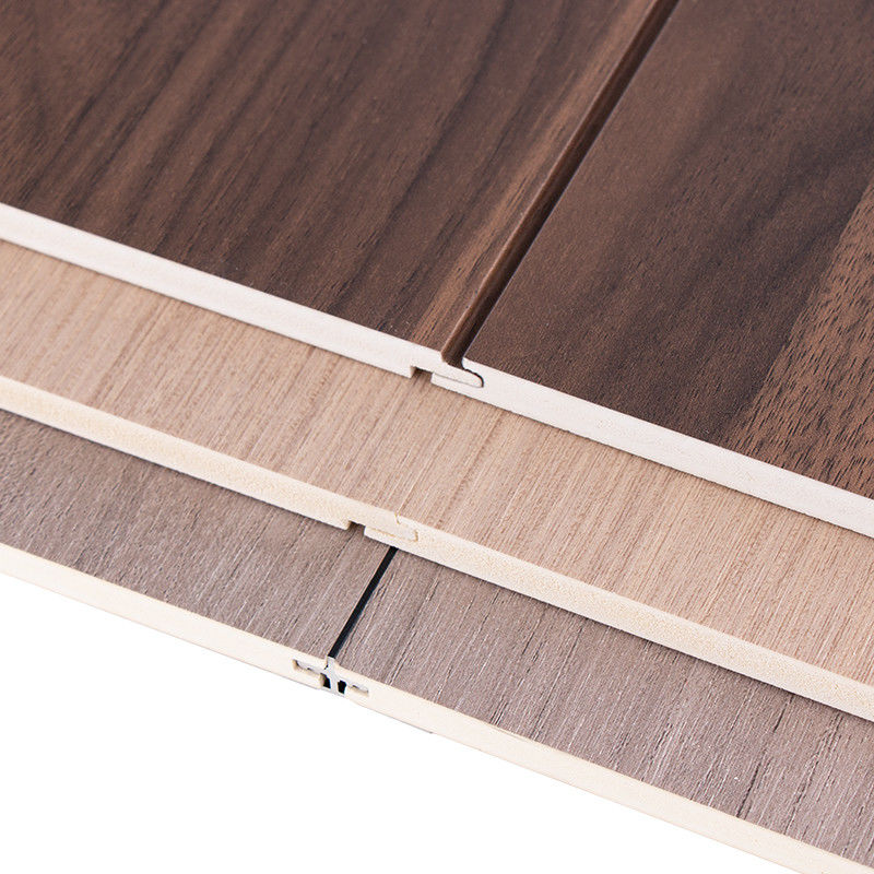 Office Indoor WPC Slotted Wood Veneer Wall Panel Moisture Proof