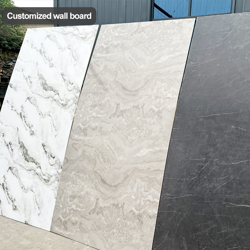 5mm / 8mm Interior Decorative PVC Marble Sheet Bamboo Charcoal Wall Board