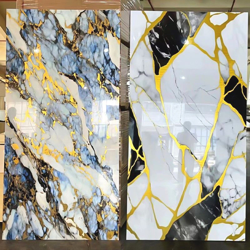 Bamboo Charcoal Wood Veneer Easy Installing Decorative Wall Panels High Quality Marble Sheet