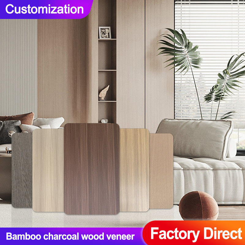 Bamboo Charcoal Wood Veneer Wood Grain Wall Panel For Home And Hotel Decoration
