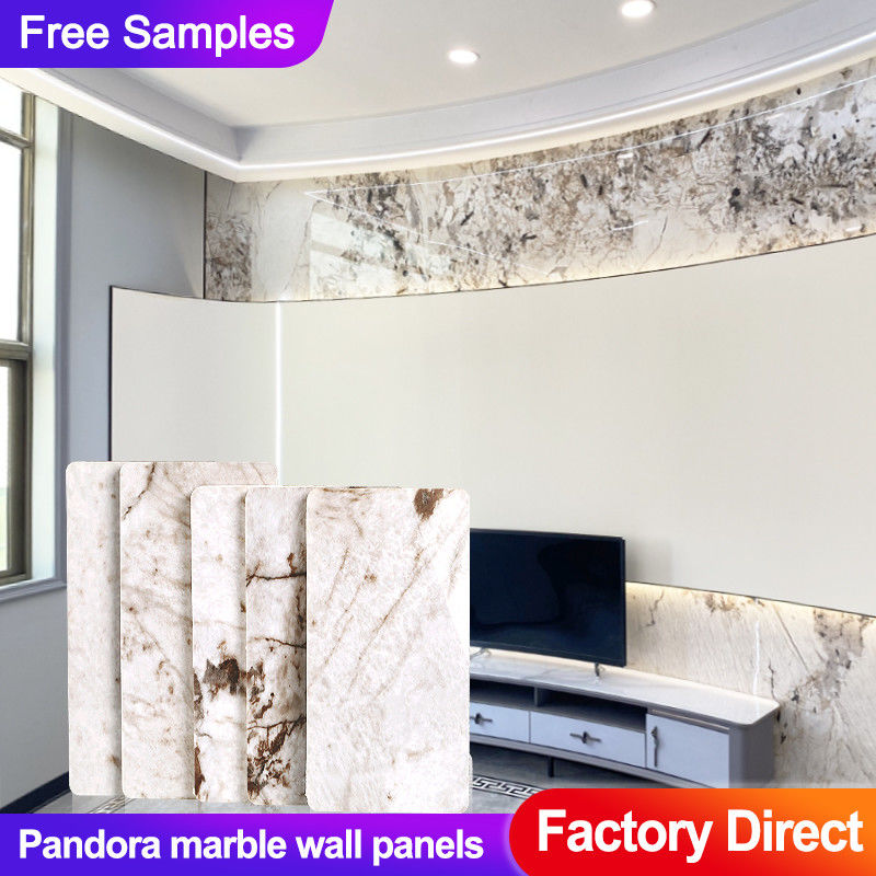 Pandora Marble Wall Panels Bamboo Charcoal Wood Veneer TV Background Wall