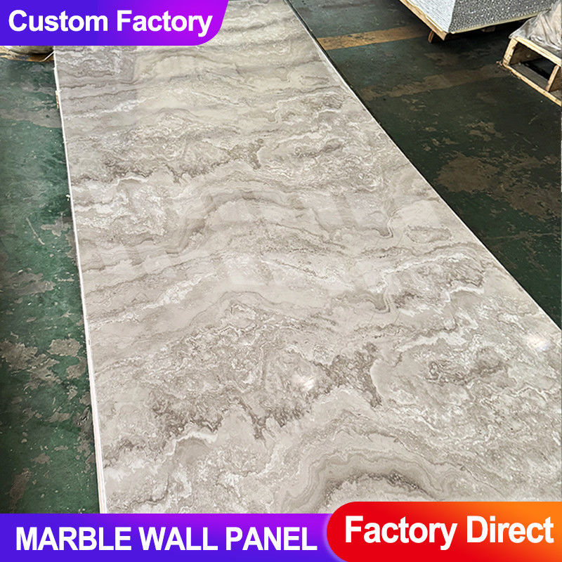 Marble Wall Panel HIGH GLOSS MARBLE SHEET Bamboo Charcoal Wood Veneer For Interior Wall Panel