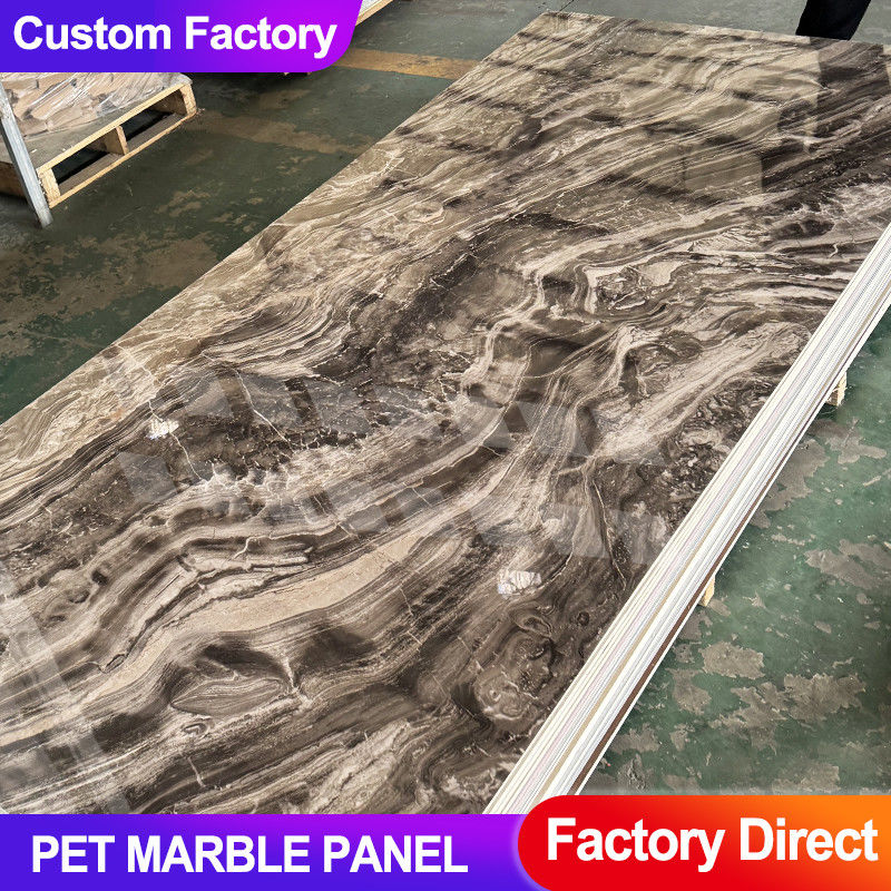 PET MARBLE PANEL HIGH GLOSS MARBLE SHEET BAMBOO WOOD Fibre FOR INTERIOR WALL PANEL