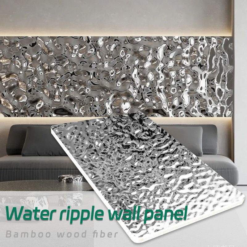 Water Ripple Panel Limited 1220*2440*5/8mm Flame Retardant Bamboo Charcoal Wood Eco-Friendly Bamboo Charcoal Wood Water Ripple Indoor Decorative Panels For Ceiling Restaurant Decorative Panels
