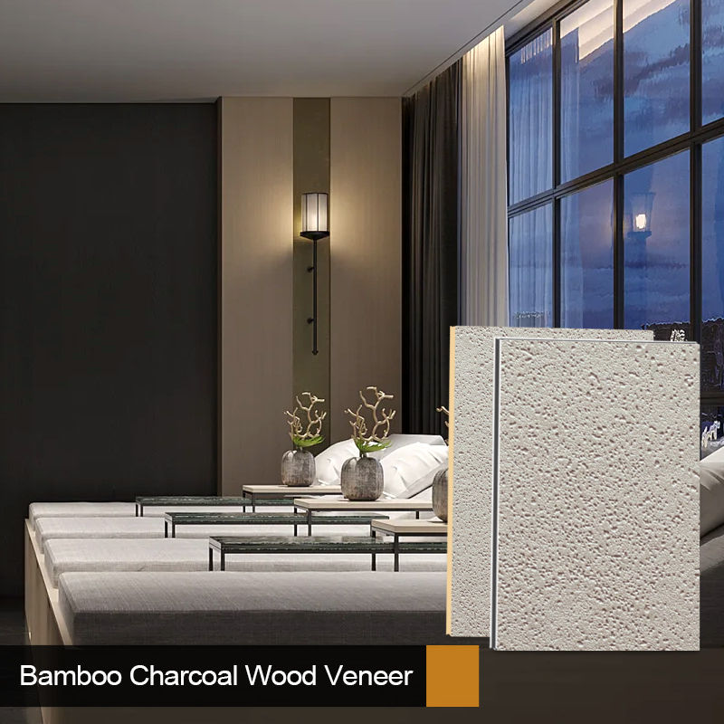 Hot Sale Bamboo Charcoal Wood Veneer Fire Retardant Panels Interior Decorative Wall Panels For Commercial Space