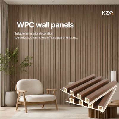 Wpc рифленые панели стеновой панели внутренние декоративные для внутреннего оформления проекта гостиницы